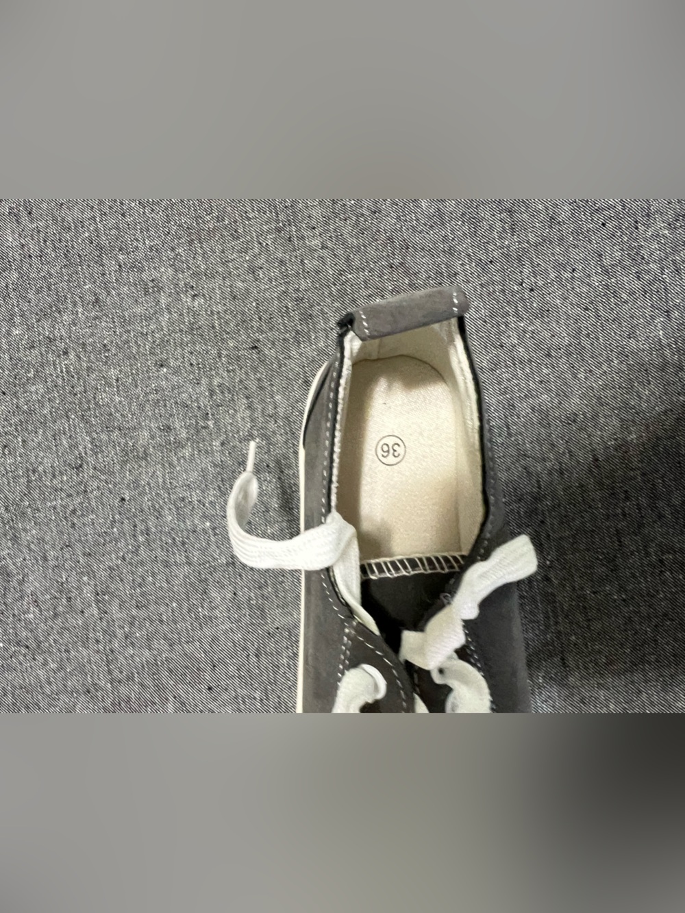 Casual Lace-Up Sneaker in Dark Gray with White Laces